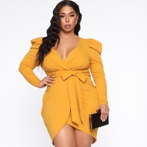 Fashion Nova Owning This Moment Mini Dress - Mustard